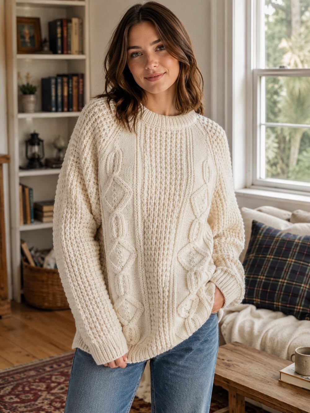 Cornel SZ L/XL VTG Hand Loomed Ireland Chunky Rory Gilmore Alternative Sweater